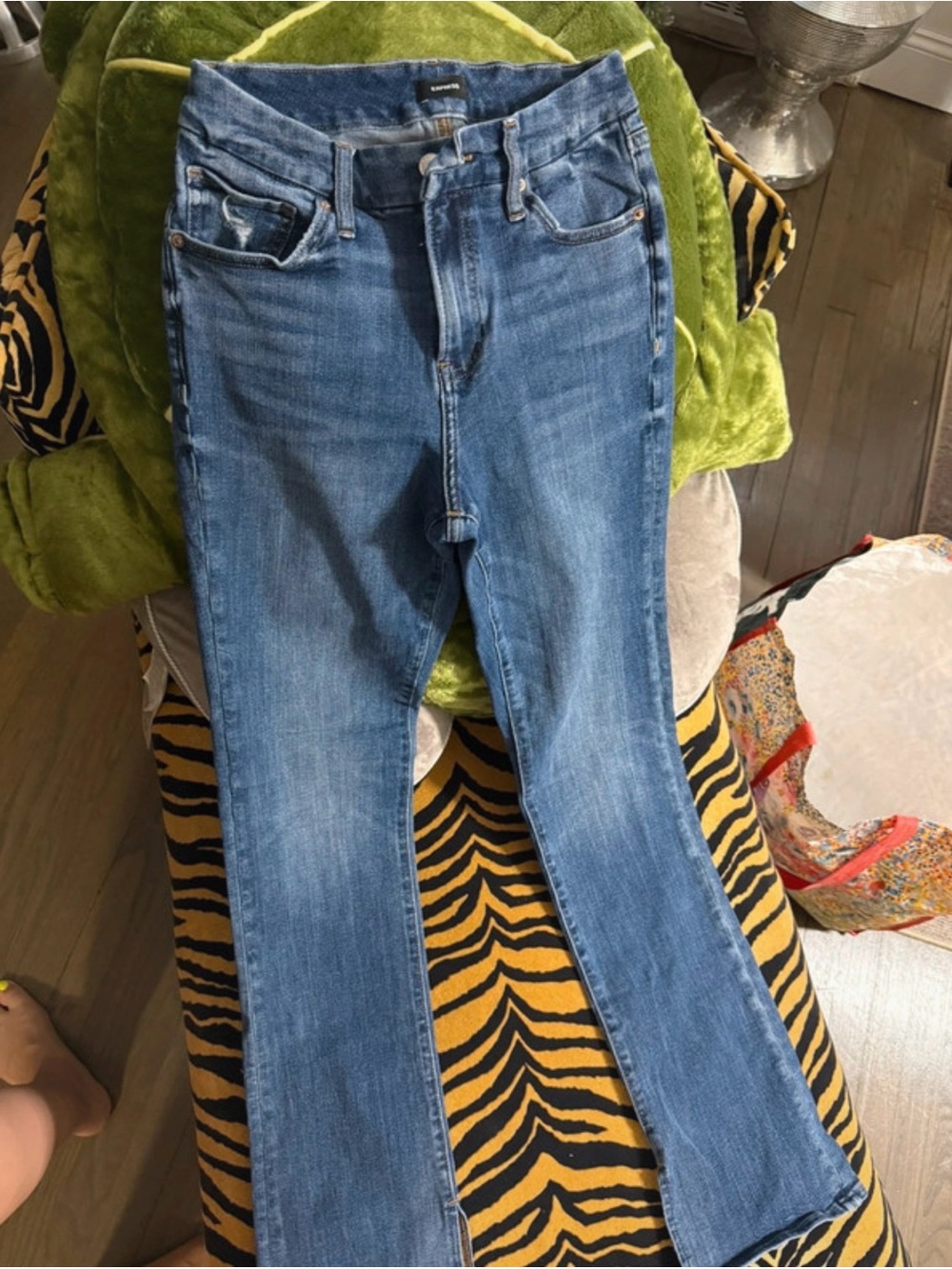 stradivarius Blue Flare Jeans